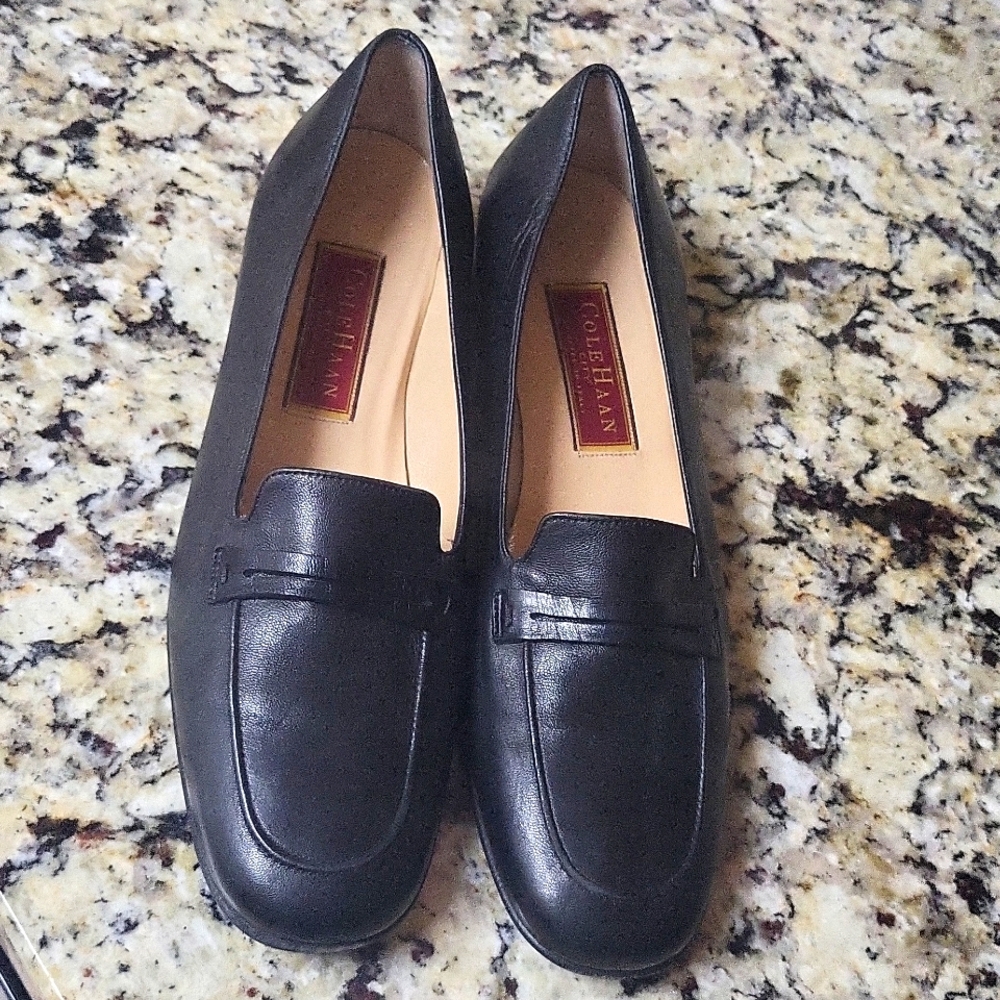 Cole Haan Black Leather Lezlie Loafers